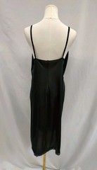 Vintage Full Slip Black Silky Nylon and Lace Retro Glamour Classic Cut Sz 40 L