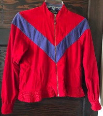 Vintage 70’s PATTY WOODARD Corduroy Jacket Red Purple READ Aprox Small