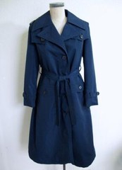 Vintage Misty Harbor Mariner All Weather Trench Coat 10 Navy Zip Out Wool Lining