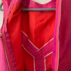Vintage 60s pink orange iridescent dress AS IS mod shift mini raw silk small