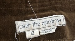 VTG 70s Over The Rainbow Brown Velveteen Pinafore Dress Academia Velvet M/L 32W