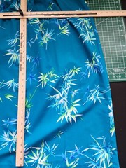 Vintage Hukilau Fashions Hawaiian Blue Muumuu Bamboo Print Maxi Dress Size 16