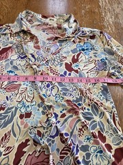 Vintage 70’s Lady Manhattan Floral Long Sleeve Blouse Tie Neck Size S