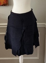 Vintage Designer 100% Wool Avante Garde Panel Side Zip Skirt Abstract M