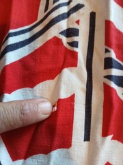 Vtg 70s Home Sewn Nautical Rope Print Pant Red White Blue Serval Zipper Wide Leg