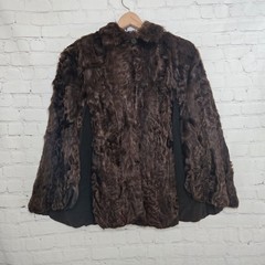 Vintage 1950s Persian Lamb Fur Cape | Brown Karakul Fur | Old Hollywood