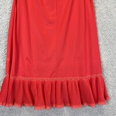 Vintage Nan Flower Originals Red Embroidered Pleated Half Slip Skirt Size Small