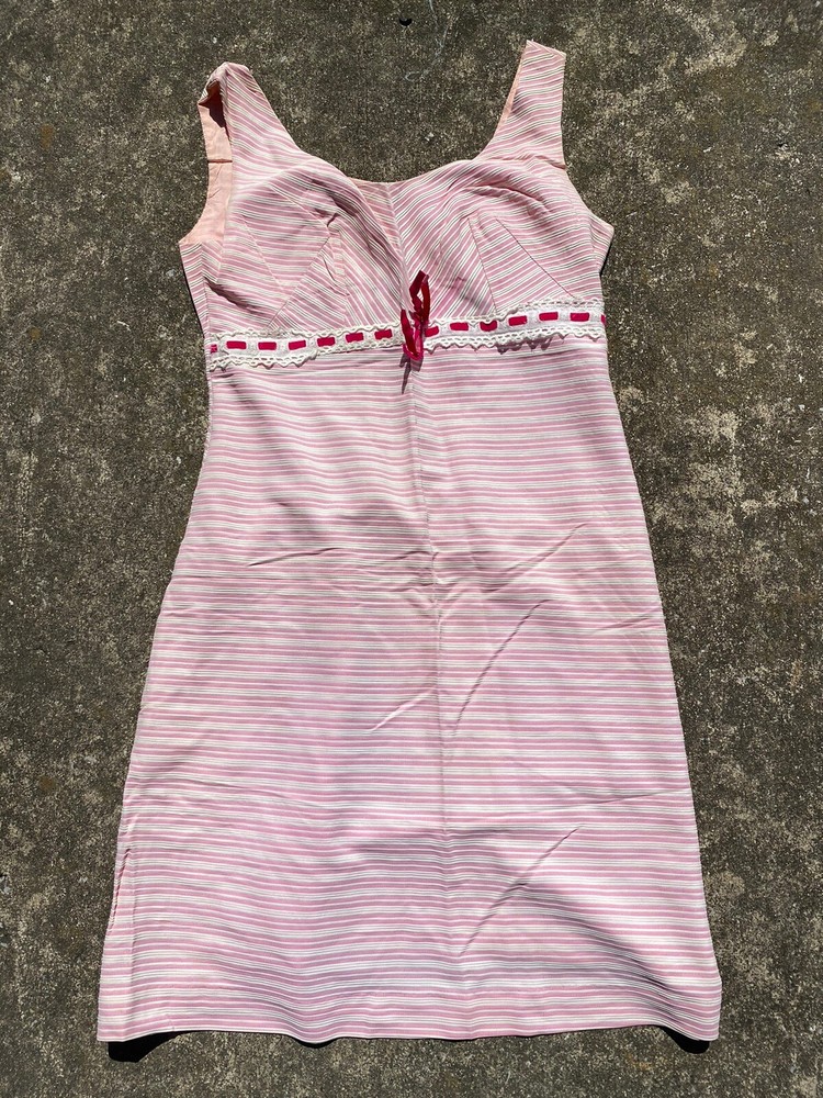 1950s 1960s Vintage Pink Hawaiian Floral Skirted Playsuit 1 Piece Swimsuit Dress