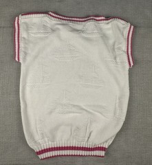 Vintage Jantzen Sweater Vest Women’s Small Pink White Sailboat 80s Prep Classic