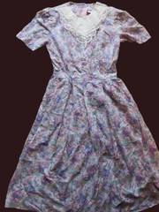 Vintage 80s Cottagecore Floral Dress size 12 USA Deadstock
