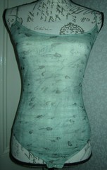 Vtg Giorgio Armani Underwear pale green mesh bodysuit, ladies’ sz 46 (US 12) *RD