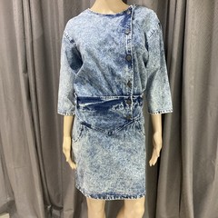 Vintage Landon West 1980s Blue Denim Shirt Dress 100% Cotton Size 7/8