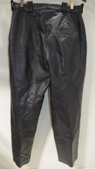 H2 Vintage Black Genuine Fine Leather Pants 30X 28 Pleated – Satin Lining