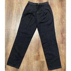 Wrangler Vintage High Rise Pleated Western Jeans Black Made in USA NA674BK 15×32