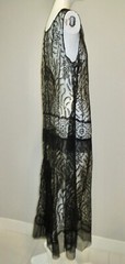 Antique Edwardian Gown + Jacket Chantilly Lace Pleated Back Ex Cond