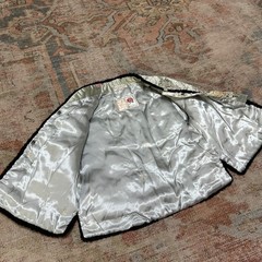 VTG Satin Brocade Asian Jacket Kids Insulated Rayon- Peony Brand- ShangHai China