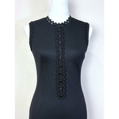 Betty Barclay 70s Vintage Sleeveless Black Knee Length Dress MEDIUM Union Mad