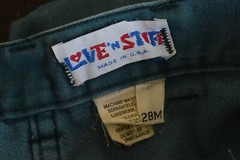 Vintage 70s Worrrn Ripped Green Flat Front Flared Pants by Love & Stitch size 28