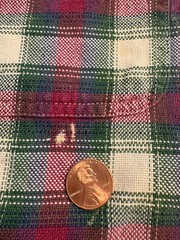 VTG 1990s Cabin Creek Plaid Flannel Shirt Green Pink Petite M Corduroy Collar