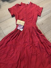 VTG Johnathan Logan Juniors Dress Red Pleated C.1960 (With Original Tags)