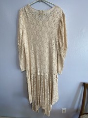 Vintage Beige Lace Dress Elena Collection Victorian Western