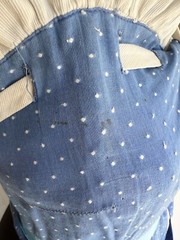 VTG 50s 60’s Turquoise Raise Polka Dots Embroidery Ruffle Full Sweep Gown Prom S