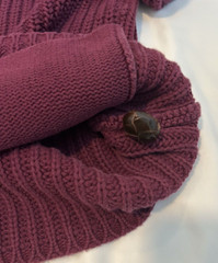 Nordstrom Point of View Maroon Cotton Chunky Knit VNeck Cardigan Vintage XS