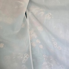 Vintage Made in Japan 100% Silk Kimono Robe Turquoise Floral Gold Accent onesize
