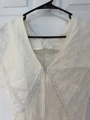 Scott McClintock White Lace Bridal Gown Small Bib Style 90s Wedding Dress Stain