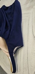 Robby Len Vintage Swimsuit 18W Navy Blue White 100% Polyester Pin Up Union Made