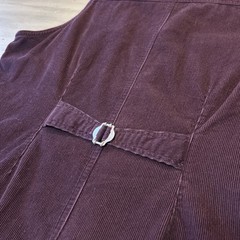Vtg Venezia Plum Purple Snap Front Corduroy Midi Dress Jumper Sz 16 Modest