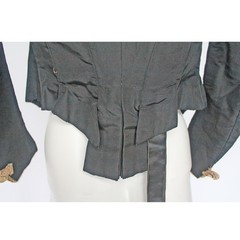 1900’s Antique Black Bombazine Mourning Bodice Jacket / Spherical Buttons