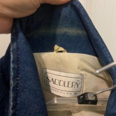 Vintage 70s SADDLERY Denim Bomber Jacket Lined USA Factory Tag Lot 1962 sz M L
