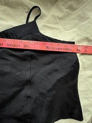 Vtg Lane Bryant Camisole Second Skin Satin Tank Top Pleats Navy Blue 22 24 3X
