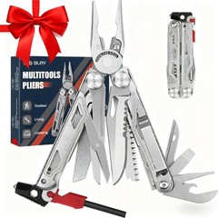 BIBURY 22-in-1 Multitool Pliers Flint Scissor Window Breaker Survival Steel