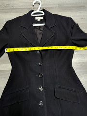 Vintage Bebe Black Crepe Coat Dress Size 4 Professional 90s Y2K Corpcore