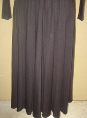 Vintage 1980s Carol Anderson black orlon/wool surplice swing skirt dress 3/4