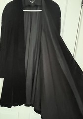 Vtg 80’s “Cache” By Bari Protas Women’s Sz M. Black Velvet Velour Duster Jacket