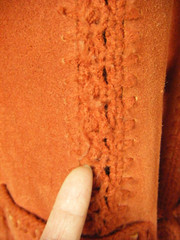 Vtg 70s Made in Korea Brown Suede Patched Acrylic Knit Sweater-Bust 41/S-M