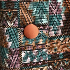 Vintage 1970’s Boho Southwestern Aztec Print Dress & Long Vest Set S/M