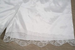 Panties Silky Slip Shorts Pettipants Knickers Nylon 3XL White Lace Trim