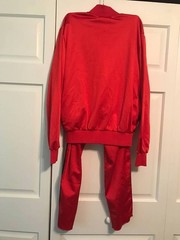 Cheerleader Sweats Sz M Red, White, Black, Jacket & Pants Set WARM UP SUIT