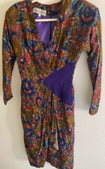 Geary Roark Suede Kamisato Vintage 80s Boutique Dress