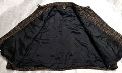 VTG Louben Sz10 Tweed Boucle Wool Blend Cape Blazer Metallic Thread Earthtones