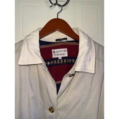 Brandon Thomas Vintage Canvas Barn Jacket Tan Southwestern Flannel Lined Large
