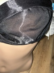 VTG Natori Shiny Black Unlined 31436 UW Strapless Bra Sz 34B Store Tag Attached