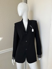 VINTAGE 90’s! JEAN PAUL GAULTIER FEMME Black Jacket w/ Leather Sleeves IT 42