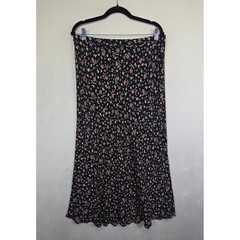 Carol Anderson Collection Maxi Skirt Womens S Black Floral Y2K Fairy Grunge 90s