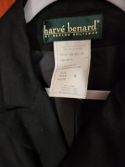 Vintage Harve Benard Black Blazer Size 8 Linen Rayon Button Down Jacket