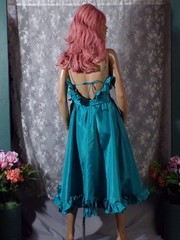 Vintage 70s Teal Party Dress Size XS Retro 1970s Ruffles Prom Marteen Australia